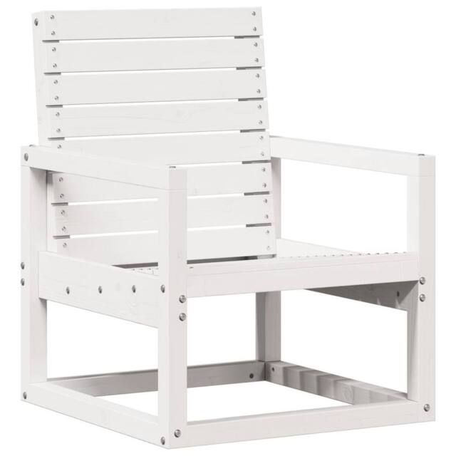Berkfield Home Garden Chair White 57.5x63x76 cm Solid Wood Pine - image 1