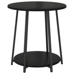 Berkfield Home Side Table Set of 2 - Black Oak Engineered Wood & Metal - thumbnail 5