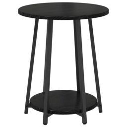 Berkfield Home Side Table Set of 2 - Black Oak Engineered Wood & Metal - thumbnail 6