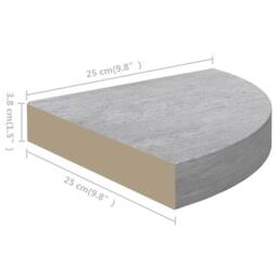 Berkfield Home Wall Corner Shelves 2 pcs Concrete Grey 25x25x3.8 cm MDF - thumbnail 8