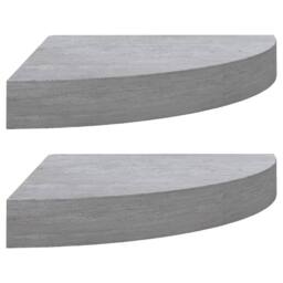 Berkfield Home Wall Corner Shelves 2 pcs Concrete Grey 25x25x3.8 cm MDF - thumbnail 3