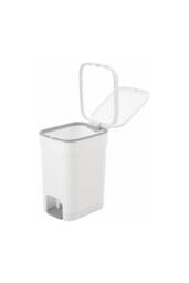 Living and Home 25/20/15L Pedal Press-Top Rubbish Bin with Soft Close Lid in White - Size: Large - thumbnail 8