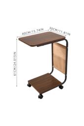 H&O Direct C-Shaped Side Table with Storage Bag in Walnut - thumbnail 9