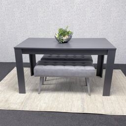 KOSY KOALA Dark Grey Arrow Design Dining Table Set with 2 Grey Velvet Benches in Brown - thumbnail 8