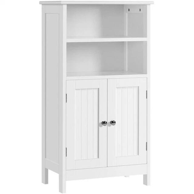 KORVIXA Bathroom Floor Cabinet with Double Door & Adjustable Shelf in White - Size: 100 cm x 100 cm - image 1