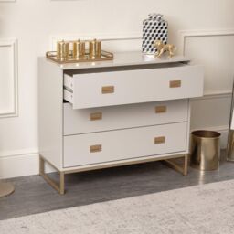 Melody Maison Large 3 Drawer Chest Of Drawers - Elle Stone Range - thumbnail 6