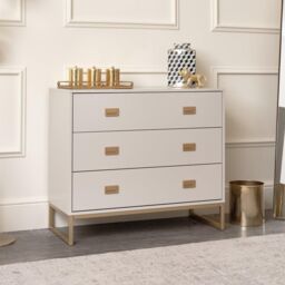 Melody Maison Large 3 Drawer Chest Of Drawers - Elle Stone Range - thumbnail 2