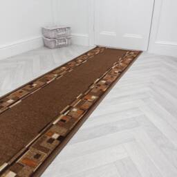 runrug Hallway Runner Rug - Non-Slip, Hardwearing, 5.4mm - 'Bombay' in Dark Brown - Size: 80 cm x 330 cm - thumbnail 6