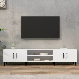 Berkfield Home TV Cabinet White 180x31.5x40 cm Engineered Wood - thumbnail 2
