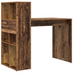 Berkfield Home Writing Desk Old wood Engineered wood Standard Storage in Brown - thumbnail 6