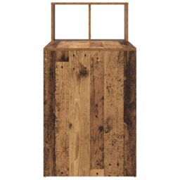 Berkfield Home Writing Desk Old wood Engineered wood Standard Storage in Brown - thumbnail 5