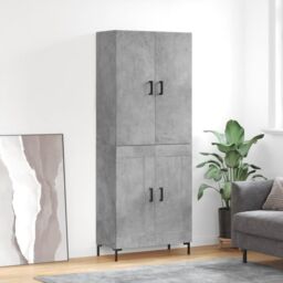 Berkfield Home Highboard Concrete Grey 69.5x34x180 cm Engineered Wood - thumbnail 1