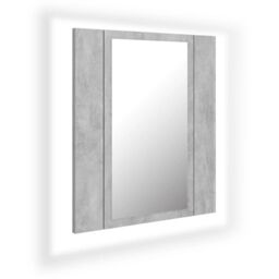 Berkfield Home LED Bathroom Mirror Cabinet Concrete Grey 40x12x45 cm - Size: 40 x 12 x 45 cm - thumbnail 2