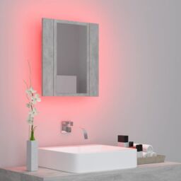 Berkfield Home LED Bathroom Mirror Cabinet Concrete Grey 40x12x45 cm - Size: 40 x 12 x 45 cm - thumbnail 5