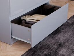 Home Discount Vida Designs Glinton 'HIGH GLOSS 5 Drawer Chest of Drawers' Storage Bedroom Furniture in Grey - thumbnail 5