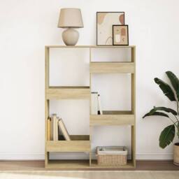 Berkfield Home Classic Bookcase Sonoma Oak 100x33x135 cm Engineered Wood in Light Tan - Size: 100 x 33 x 135 cm - thumbnail 1