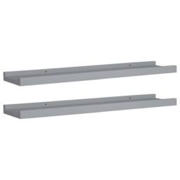 Berkfield Home Picture Frame Ledge Shelves 2 pcs Grey 60x9x3 cm MDF - Size: 60 x 9 x 3 cm - thumbnail 1