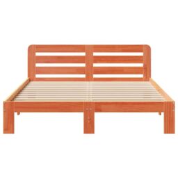 Berkfield Home Bed Frame without Mattress Wax Brown 140x200 cm Solid Wood Pine - thumbnail 4