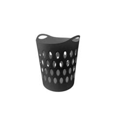 Nordara New Plastic 50L Laundry Basket Black - thumbnail 1
