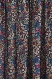 Dreams & Drapes 'Bessie' -Floral Print Lined Pair of Pencil Pleat Curtains With Tie-Backs in Navy - Size: 168 cm width x 183 cm drop - thumbnail 3