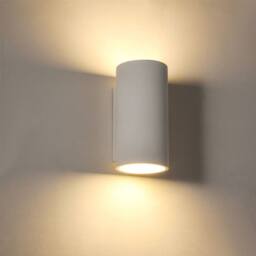 First Choice Lighting Set of 2 Andros - White Plaster GU10 Wall Lights - thumbnail 3