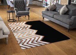 Benjamin Tate Design Marble Zig Zag Pattern Rug in Natural - Size: Large - thumbnail 2