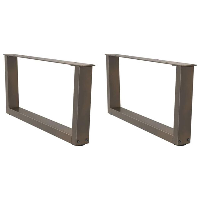 Berkfield Home Dining Table Legs V-Shape 2 pcs Natural Steel 70x(30-31.3) cm Steel in Brown - image 1