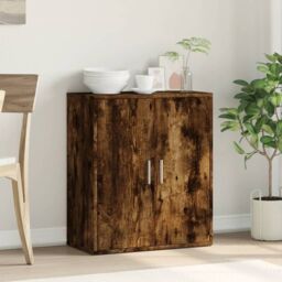 Berkfield Home Sideboard Smoked Oak 60x31x70 cm Engineered Wood in Brown - Size: 60 x 31 x 70 cm - thumbnail 3