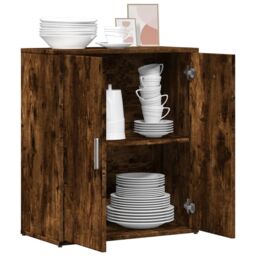 Berkfield Home Sideboard Smoked Oak 60x31x70 cm Engineered Wood in Brown - Size: 60 x 31 x 70 cm - thumbnail 4