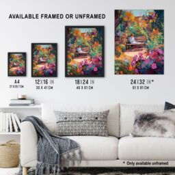 "Artery8 My Time By Anna Lane Floral Garden Relaxation Flowers Extra Large XL Wall Art Poster Print - Size: W24"" x H32""" - thumbnail 3