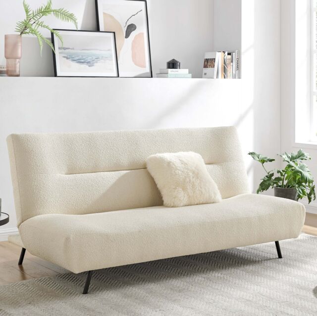 Bravich LTD Click Clack 2 Seater Small Double Sofa Bed in Cream - image 1
