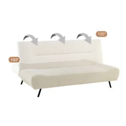 Bravich LTD Click Clack 2 Seater Small Double Sofa Bed in Cream - thumbnail 9