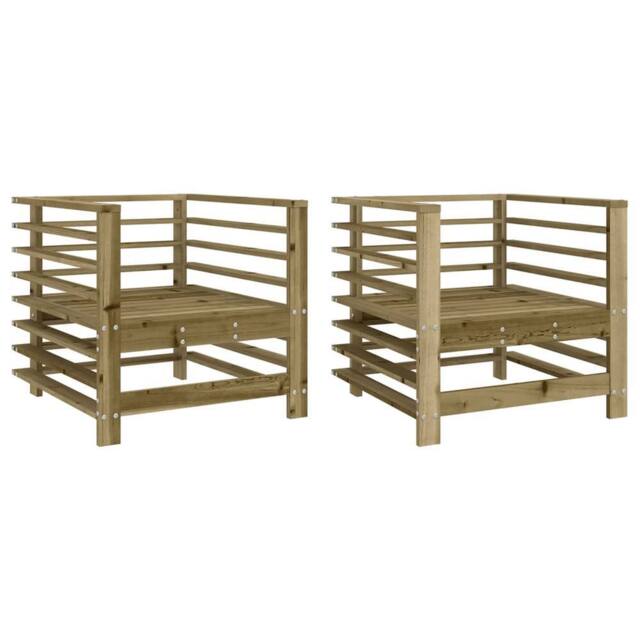 Berkfield Home Garden Chairs 2 pcs Impregnated Wood Pine in Brown - image 1