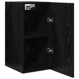 Berkfield Home TV Unit with Shelf Wall-mounted Other with Storage with Door 2 pc in Black - thumbnail 6