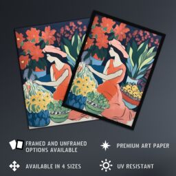 Artery8 The Market By Sylvia Day Sitting Danish Pastel Aesthetic Floral Matisse Style Flowers Dutch Unframed Wall Art Print Poster Home Decor Premium - thumbnail 2