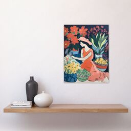 Artery8 The Market By Sylvia Day Sitting Danish Pastel Aesthetic Floral Matisse Style Flowers Dutch Unframed Wall Art Print Poster Home Decor Premium - thumbnail 4