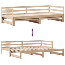 Berkfield Home Daybed with Drawers without Mattress 90x200 cm Solid Wood in Brown - thumbnail 9