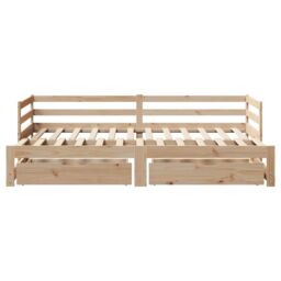 Berkfield Home Daybed with Drawers without Mattress 90x200 cm Solid Wood in Brown - thumbnail 6