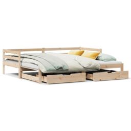 Berkfield Home Daybed with Drawers without Mattress 90x200 cm Solid Wood in Brown - thumbnail 2
