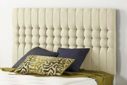 Somnior Galaxy Sprung Memory Foam Divan Bed with Headboard In Linen Fabric in Cream - Size: Double - thumbnail 5