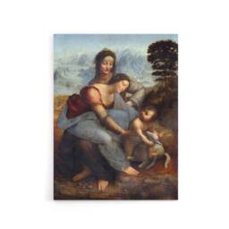 "Artery8 Virgin & Child Saint Anne da Vinci Vintage Canvas Wall Art in Brown - Size: W24"" x H32""" - thumbnail 1
