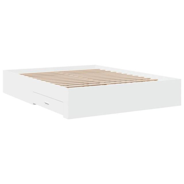 Berkfield Home Modern Bed Frame with Drawers without Mattress White 160x200 cm - image 1