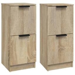 Berkfield Home Sideboards 2 pcs Sonoma Oak 30x30x70 cm Engineered Wood in Light Brown - Size: 30 x 30 x 70 cm - thumbnail 1