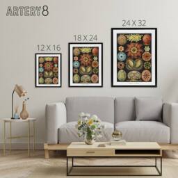"Artery8 Ascidiae Colourful Marine Life Haeckel Botanical Framed Canvas Art - Size: W12"" x H16""" - thumbnail 4