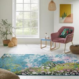 The Rug Shop UK Blue Modern Abstract Polypropylene Funky Area Rug - Size: 240 cm x 330 cm - thumbnail 1