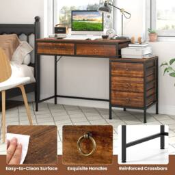 Havendro Styled Workstation Writing Table Computer Desk w 5 Drawers-Coffee in Brown - thumbnail 5