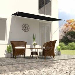 Berkfield Home Retractable Awning 300x150 cm Anthracite in Black - thumbnail 2