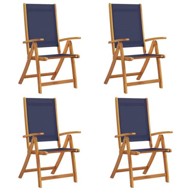 Berkfield Home Folding Garden Chairs 4 pcs Solid Wood Acacia & Textilene in Brown - image 1