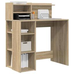 Berkfield Home Desk with Storage Sonoma Oak 90x48x101.5 cm Engineered Wood - thumbnail 3