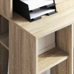 Berkfield Home Desk with Storage Sonoma Oak 90x48x101.5 cm Engineered Wood - thumbnail 4